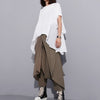 High Elastic Waist Black Fold Bandage Stitch Loose Long Cross-pants Women Trousers Fashion | Vimost Shop.