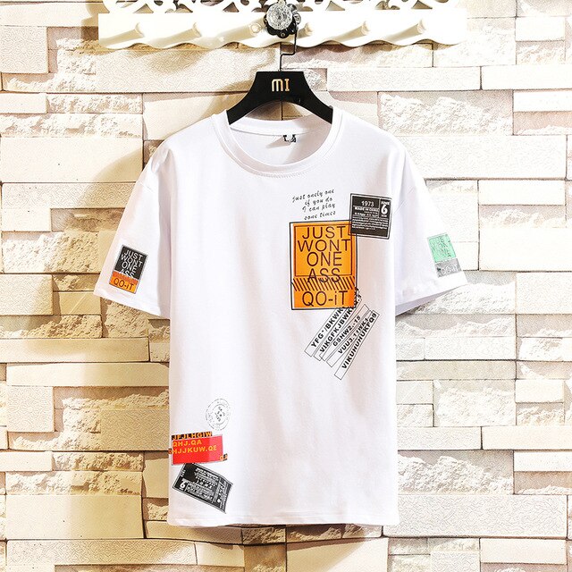 Men's Cotton Fashion Tshirt Mens Summer Hip Hop  T-shirts 5XL Casual Hipster T Shirt Tee Man Oversized Tops & Tees Streetwear | Vimost Shop.