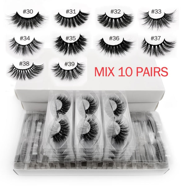 Wholesale Eyelashes 20/30/40/50/100 Pairs 3D Mink Lashes Natural Mink Eyelashes Makeup Dramatic 3D False Eyelashes In Bulk | Vimost Shop.