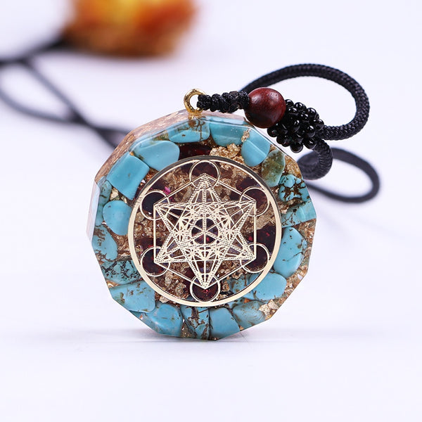 Natural Turquoises Orgonite Pendant Reiki Healing Energy Generator EMF Radiation Protection Necklace Jewelry | Vimost Shop.