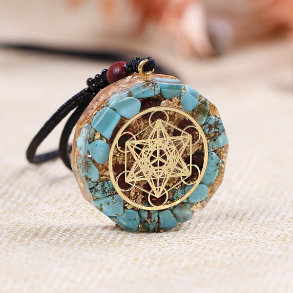 Natural Turquoises Orgonite Pendant Reiki Healing Energy Generator EMF Radiation Protection Necklace Jewelry | Vimost Shop.