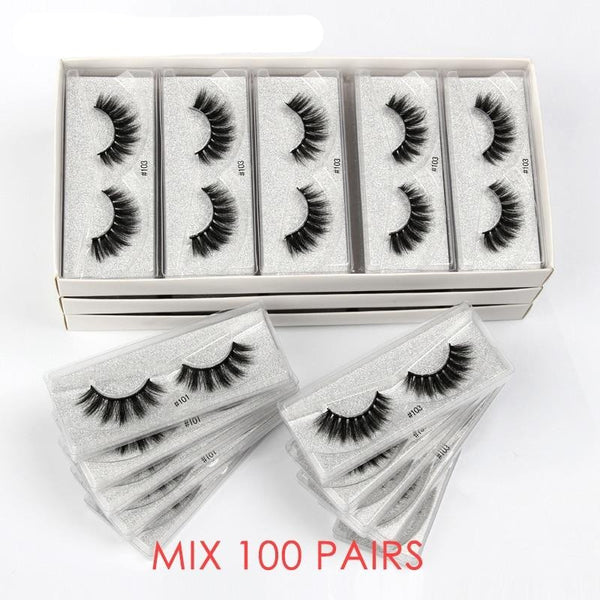 Wholesale Eyelashes 20/30/40/50/100 Pairs Faux 3D Mink Lashes Natural False Eyelashes Makeup Cilios Thick Mink Eyelashes In Bulk | Vimost Shop.
