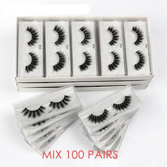 Wholesale Eyelashes 20/30/40/50/100 Pairs Faux 3D Mink Lashes Natural False Eyelashes Makeup Cilios Thick Mink Eyelashes In Bulk
