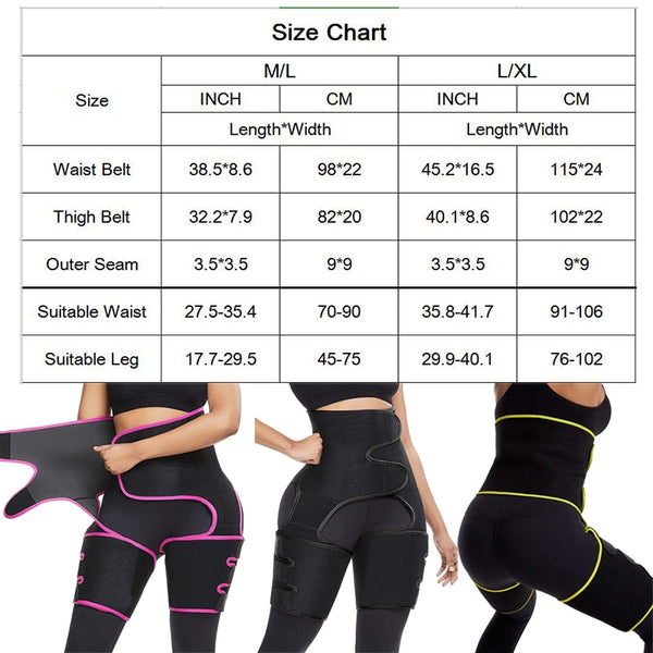 Women Neoprene Thigh Trimmer Slim High Waist Tranier Body Shaper Butt Lifter Shaperwear Workout Fitness Tummy Control Belt | Vimost Shop.