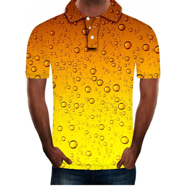 polo shirt men beer 3D Print Short Sleeves Polo Shirt New Summer Slim Casual Polo Shirt Men Clothing polo homme | Vimost Shop.