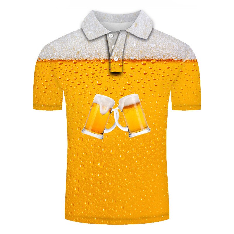 polo shirt men beer 3D Print Short Sleeves Polo Shirt New Summer Slim Casual Polo Shirt Men Clothing polo homme | Vimost Shop.