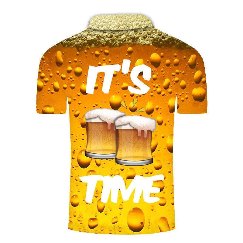 polo shirt men beer 3D Print Short Sleeves Polo Shirt New Summer Slim Casual Polo Shirt Men Clothing polo homme | Vimost Shop.