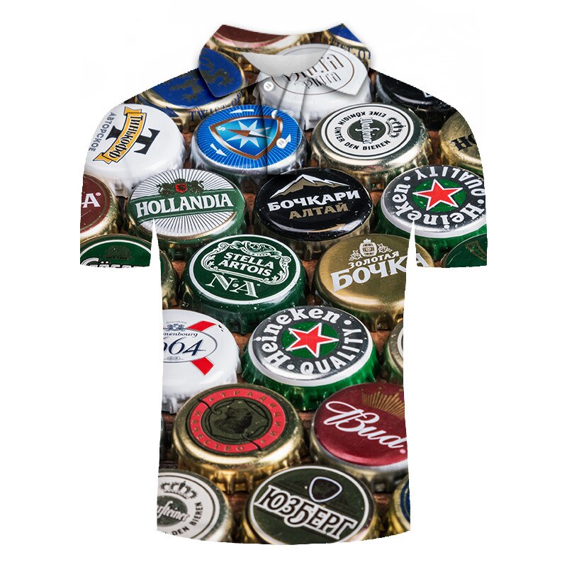 polo shirt men beer 3D Print Short Sleeves Polo Shirt New Summer Slim Casual Polo Shirt Men Clothing polo homme | Vimost Shop.