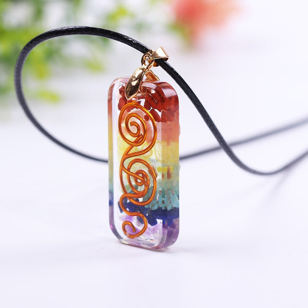 Retro Reiki Healing Colorful Quartz Stone Pendant Necklace Round Pendulm Amulet Natural Chakra Orgone Energy Crystal Necklaces | Vimost Shop.