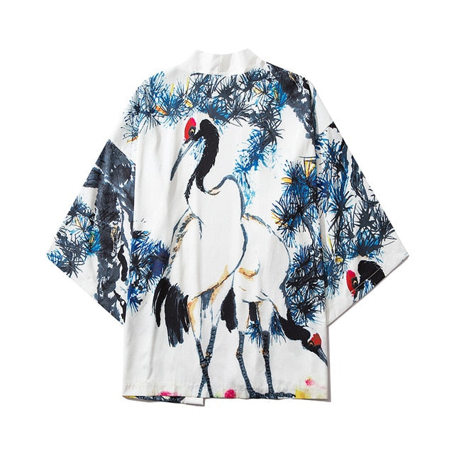 Japan Streetwear Man Beach Kimono Cardigan Cosplay Shirt Blouse for Men Unisex Japanese Yukata Kimonos | Vimost Shop.