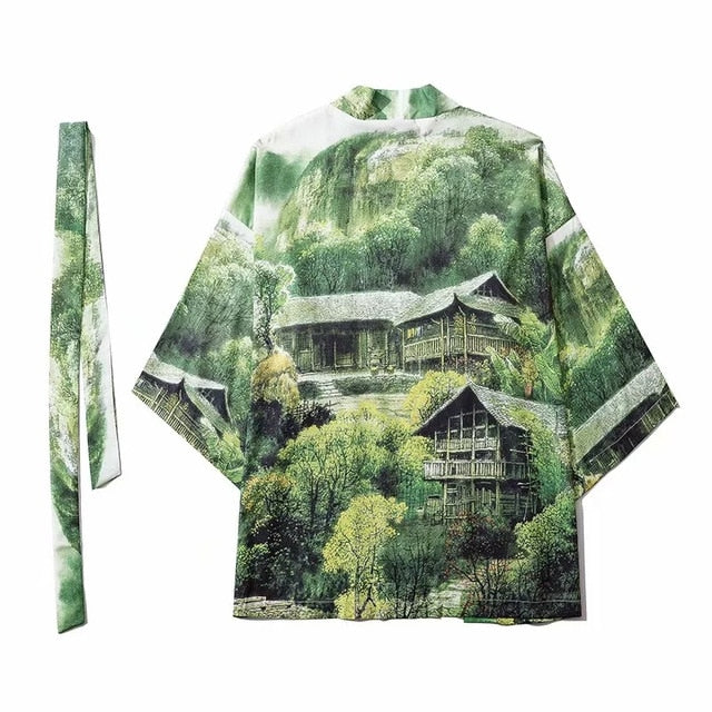 Japan Streetwear Man Beach Kimono Cardigan Cosplay Shirt Blouse for Men Unisex Japanese Yukata Kimonos | Vimost Shop.