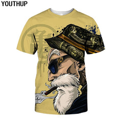 Men Anime Print Dragon Ball 3D T-Shirt Oogway Tees Master Roshi Men T shirt Streetwear Plus Size | Vimost Shop.