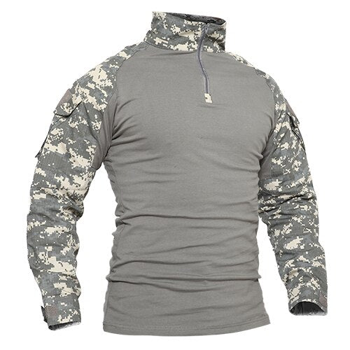 T-shirts Men Camouflage Tactical Combat T-shirts Long Sleeve Military Army tshirts Multicam Airsoft Paintball Top Tees | Vimost Shop.