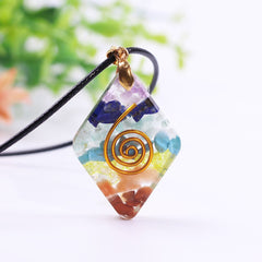 Orgone Stone Sweater Chain Necklace Orgonite Necklace Reiki Healing Energy Generator Yoga Meditation Jewelry 7 Chakra Necklace | Vimost Shop.