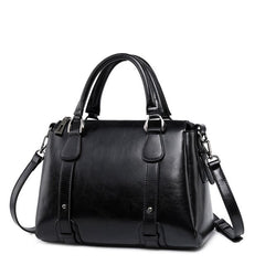 Fashion High Quality Oil Wax Cowhide Women Top Handle Messenger Bags Tote Handbag Genuine Leather Casual Shoulder Crossbody Bag