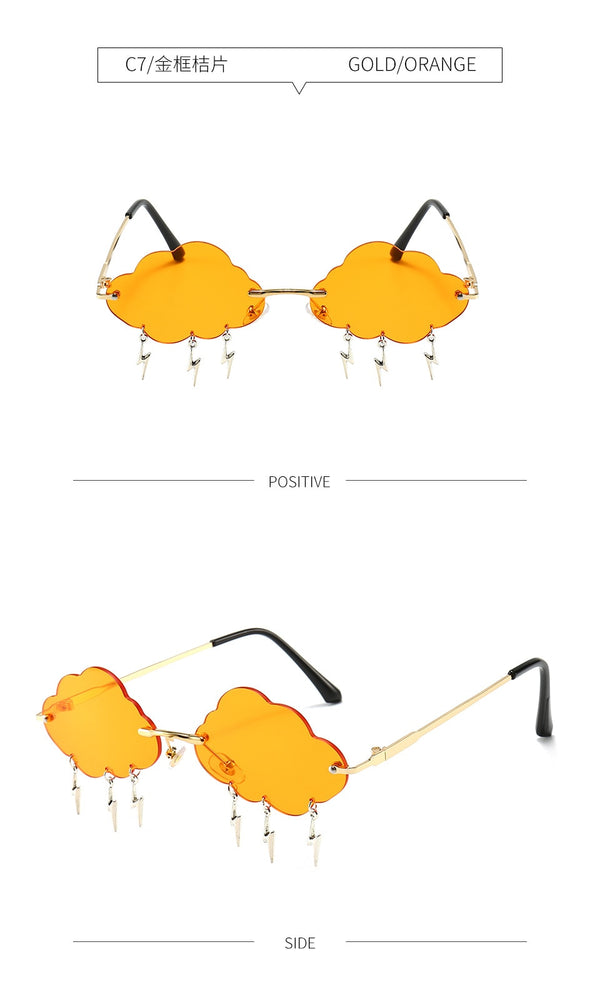 Fashion Lightning Cloud Frameless Sunglasses Women Retro Sunglasses Steampunk Men Frameless Punk Glasses Shadow UV400 Oculo | Vimost Shop.