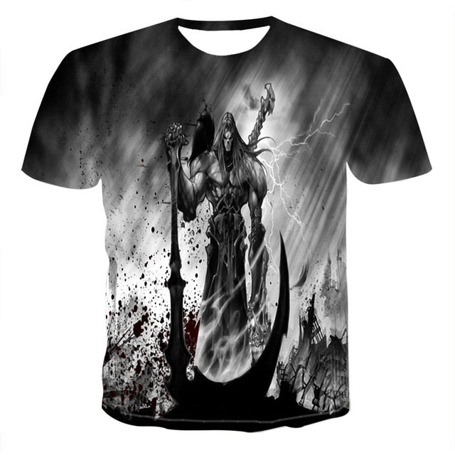 Skull graphic T-shirt horror men's T-shirt 3D fashion tops summer T-shirt men's O-neck shirt boy clothing plus size streetwear | Vimost Shop.