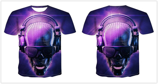 Skull graphic T-shirt horror men's T-shirt 3D fashion tops summer T-shirt men's O-neck shirt boy clothing plus size streetwear | Vimost Shop.