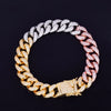 Mixed Color Miami Cuban Chain Bracelet Men's Hip hop Jewelry AAA Zirconia Colorful Bracelets 7" 8" 9" | Vimost Shop.