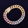 Mixed Color Miami Cuban Chain Bracelet Men's Hip hop Jewelry AAA Zirconia Colorful Bracelets 7" 8" 9" | Vimost Shop.