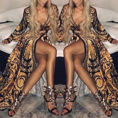 Womens Maxi Dress Sexy Paisley Party Dress Robe Clubwear | Vimost Shop.