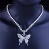 Zircon Butterfly Necklace Tennis Chain Crystal Rhinestone Pendant Necklaces For Women Choker Collares Jewelry | Vimost Shop.