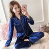 Women Satin Silk Pajamas Adult Spring Faux Sleepwear Two pcs | Vimost Shop.