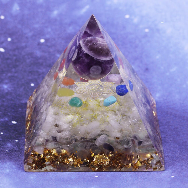 Orgonite Amethyst Pyramid Change The Magnetic Field Of Life Reiki Stone Fluorite  Aura Crystal Resin Decorative Craft Jewelry | Vimost Shop.