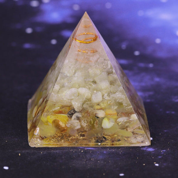 Orgonite Pyramid Natural Crystal Energy Pyramid  For Emf Protection Reiki Chakra Healing Bring Good Luck Resin Decorative | Vimost Shop.