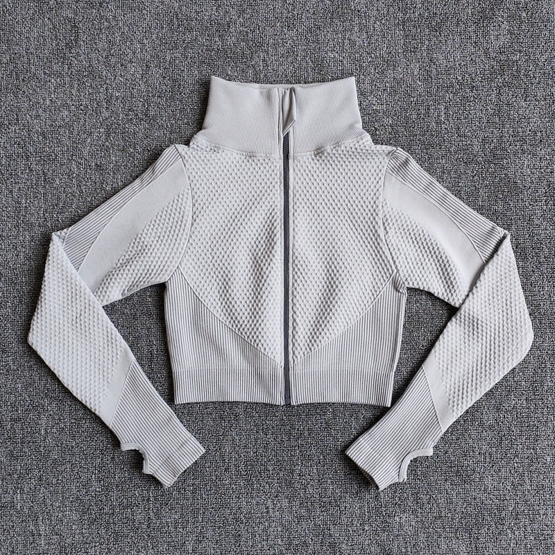 Yoga-Top Vital Seamless Yoga Shirt Women Fitness Zipper Long Sleeve Workout Tops Gym Clothes Sportswear Running T-Shirts