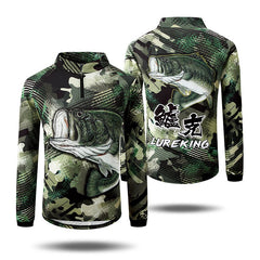 Fishing Shirt Camouflage Green Fishing Jersey Long sleeve Clothes Breathable UV protection Quick Dry Fishing Clothing