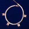 With butterfly Pendant 4mm 1 Row Tennis Chain Bracelet Hip Hop Jewelry Gold Color Men Women Link adjustable | Vimost Shop.
