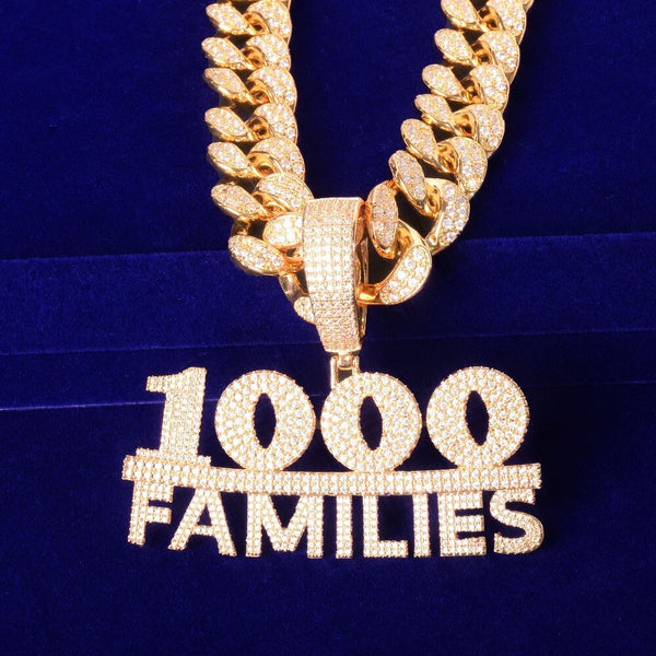 Number combination Pendant Necklace 20mm Cuban Chain Charm AAAA Cubic Zircon Men's Hip hop Rock Jewelry | Vimost Shop.