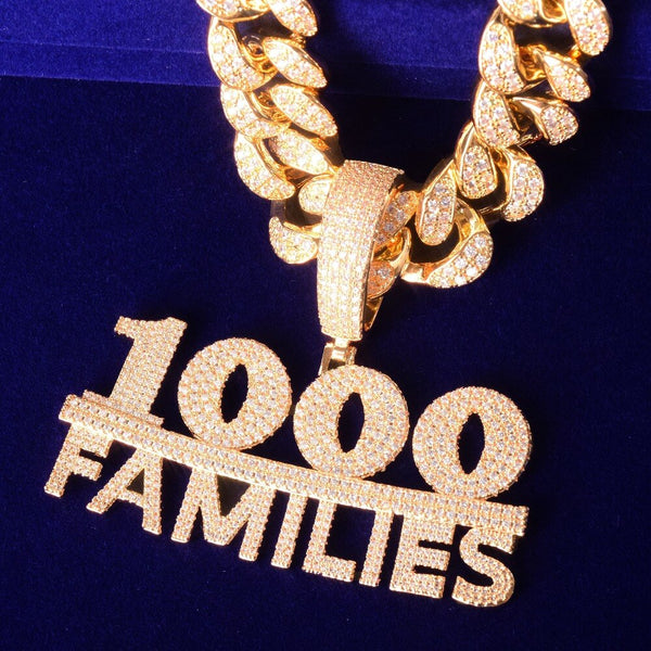 Number combination Pendant Necklace 20mm Cuban Chain Charm AAAA Cubic Zircon Men's Hip hop Rock Jewelry | Vimost Shop.