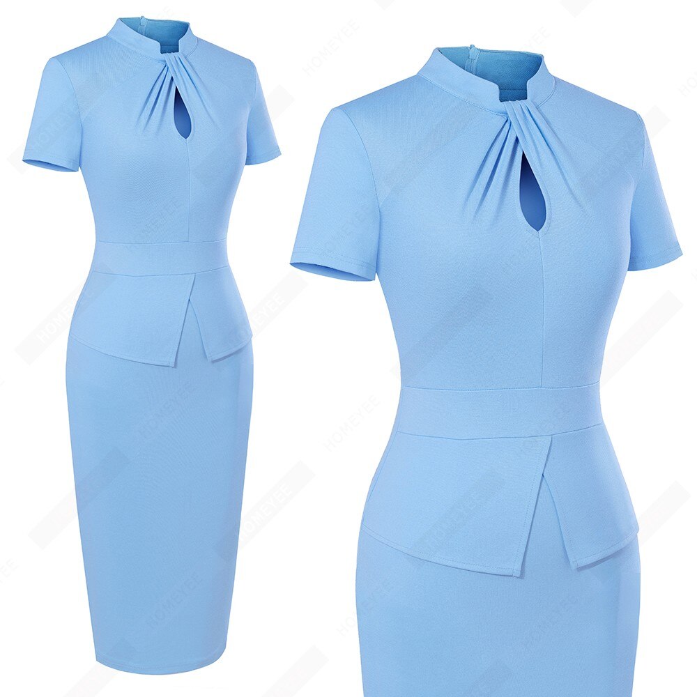 Women Elegant Hollow Sexy Office Lady Dress Charming Business Bodycon Dress | Vimost Shop.