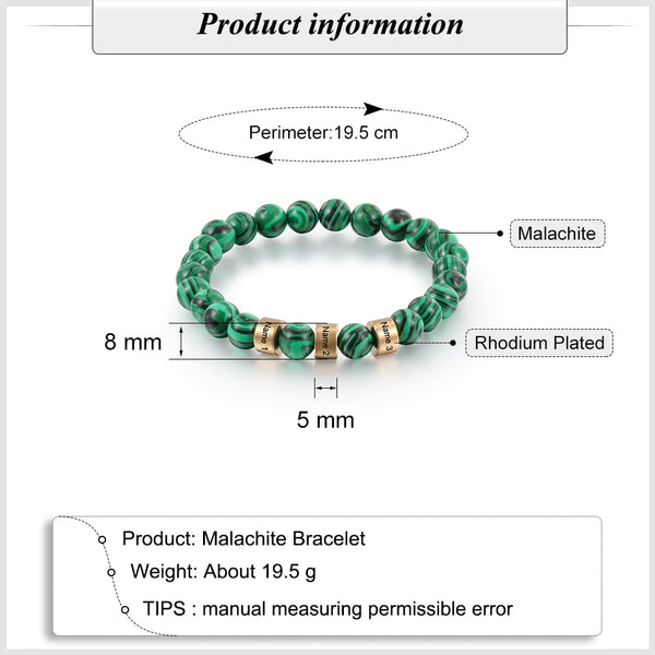 Personalized Name Engraving Men Bracelet Customized Lava Tiger Eye Stone Beads Bracelets Handmade Jewelry Gifts for Boyfriend | Vimost Shop.