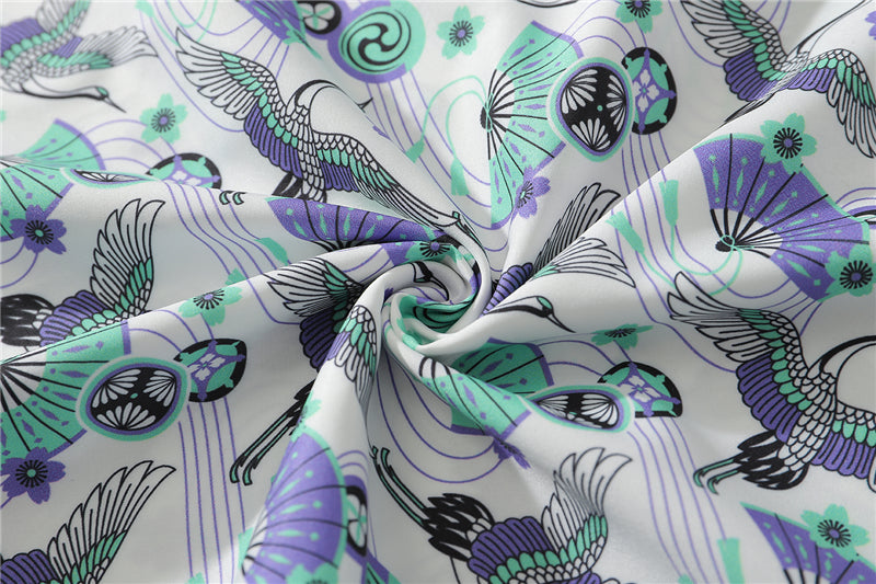 Japanese Style Crane Hawaiian Shirts Streetwear Hip Hop Casual Beach Camisas Shirt Fashion Harajuku White Men Tops | Vimost Shop.