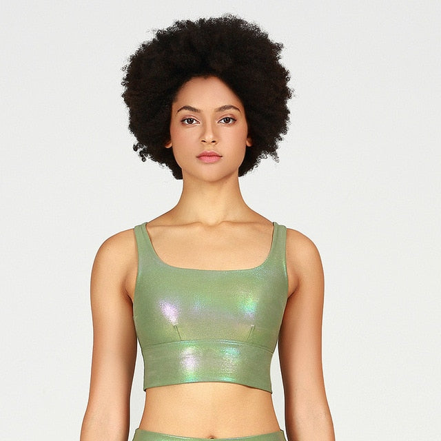 GOLD STAMPING Shockproof Running Yoga Sports Bras Crop | Vimost Shop.