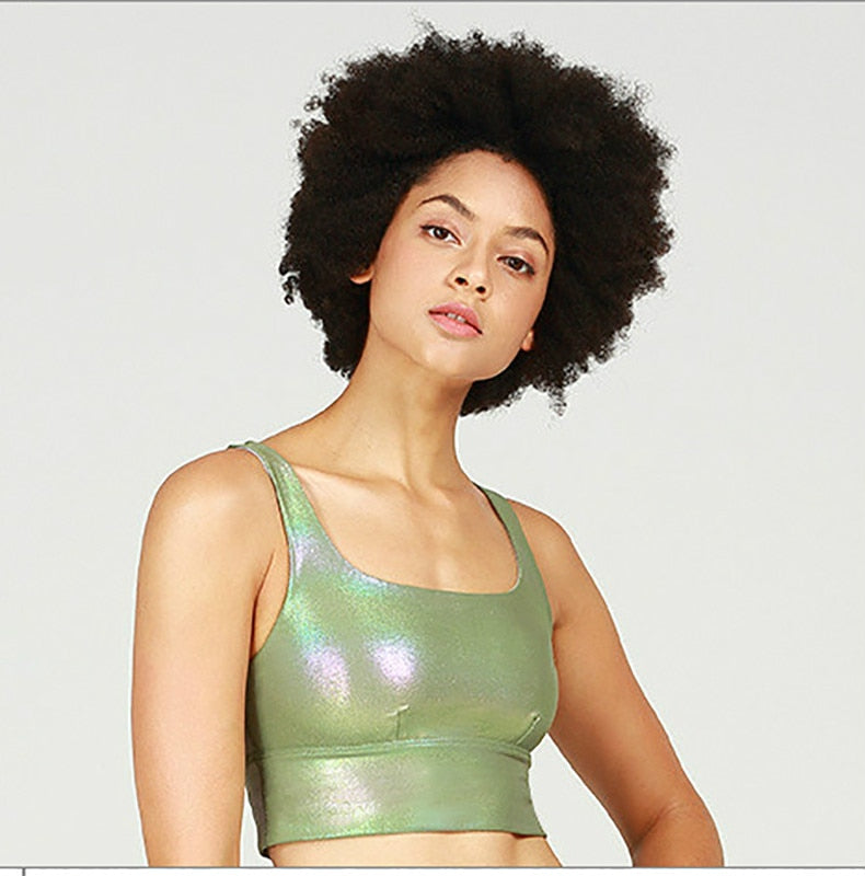 GOLD STAMPING Shockproof Running Yoga Sports Bras Crop | Vimost Shop.