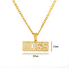 Ice out BOSS Letter Pendants Necklaces set Gold Color Zircon Chain Power Necklace Women Men Hip Hop Punk Jewelry Gifts Wholesale | Vimost Shop.