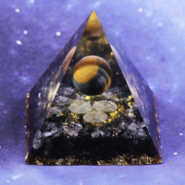 Orgonite Pyramid Chakras Tiger Eye Orgon Energy Crystals Obsidian Original Home Office Decor Resin Reiki Gift Decoration | Vimost Shop.