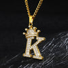Zircon Crown Letter Initial Necklaces For Women Gold Chain CZ Crystal Alphabet Female Pendant Necklace Fashion Hip Hop Jewelry | Vimost Shop.