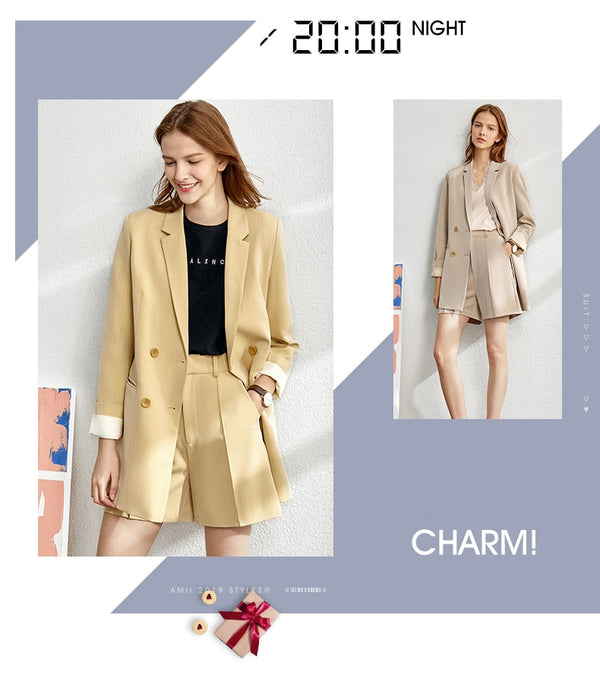Minimalism set for women Autumn 4 piece set Solid blazer,vest,high waist pants | Vimost Shop.