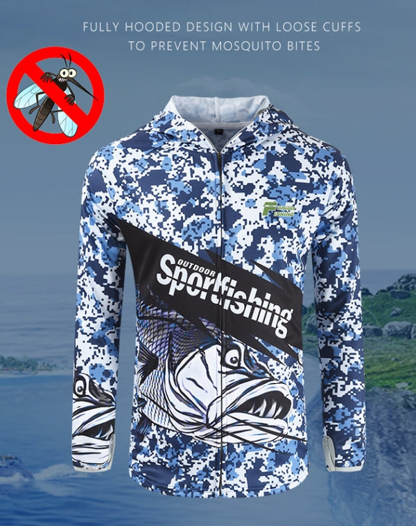 Quick Dry Bass Fishing Clothing set Long Sleeve Camouflage Hooded Breathable Anti-UV Sun Protection clothes fishing shirts | Vimost Shop.