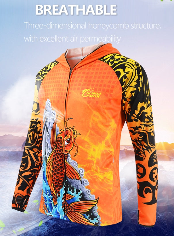 Fishing Clothes Carp Fishing Jerseys Breathable Moisture-wicking Summer Sun UV Protection Outdoor Sport Fishing shirts | Vimost Shop.