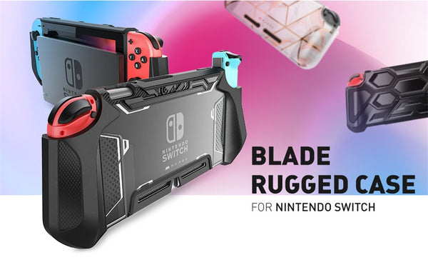 For Nintendo Switch Case MUMBA Series Blade TPU Grip Protective Cover Dockable Case Compatible with Console & Joy-Con Controller | Vimost Shop.