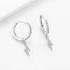 Trendy Full Crystal Dangle Earrings Lightning Bolt Hoop Earrings For Women Cute Korean Jewelry Pendientes Aros | Vimost Shop.