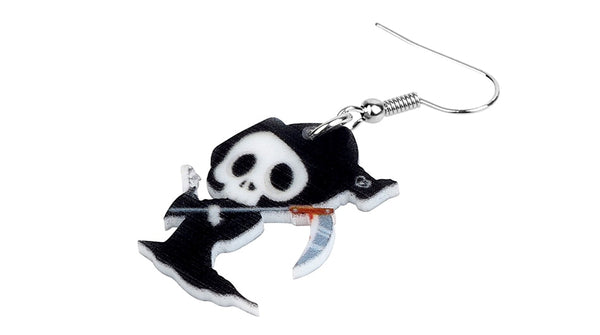 Acrylic Halloween Anime Death Skull Reaper Earrings Drop Dangle Festival Decorations For Lady Girls Teens  Charm Gift | Vimost Shop.