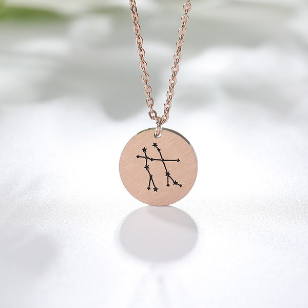 Twelve Constellations Charms Necklace Leo Aries Taurus Gemini Cancer Virgo Libra Scorpio Sagittarius Capricorn Aquarius Pisces | Vimost Shop.