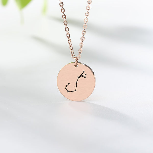 Twelve Constellations Charms Necklace Leo Aries Taurus Gemini Cancer Virgo Libra Scorpio Sagittarius Capricorn Aquarius Pisces | Vimost Shop.